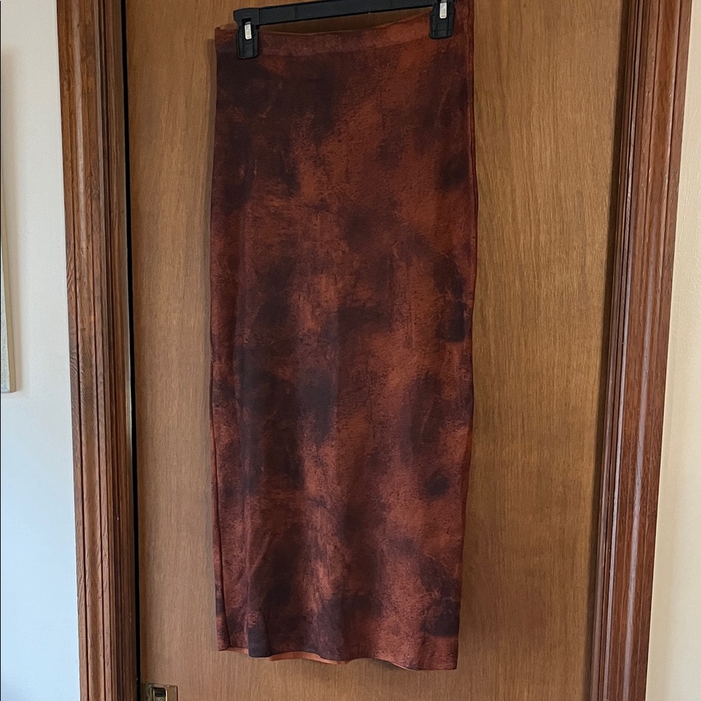Zara Brown Tie-Dye Skirt size medium nwt